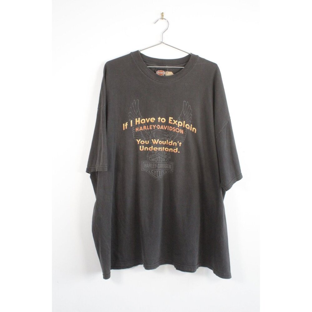 Vintage Harley Davidson "If I Have To Explain" B2B Graphic Tee Shirt Black 4XL